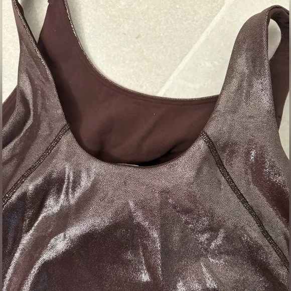 Lululemon Align High Neck Tank Crop Nulu  in Radiant Foil French Press Size 6 - Picture 7 of 11